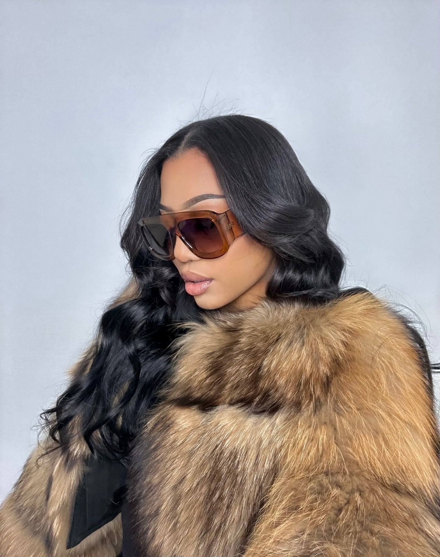 Vybz Classic – Lunettes Oversize Caramel Brun